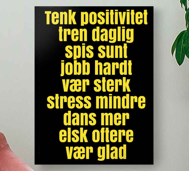 Tenk positivt lerretsbilde motivasjon - Tenstickers