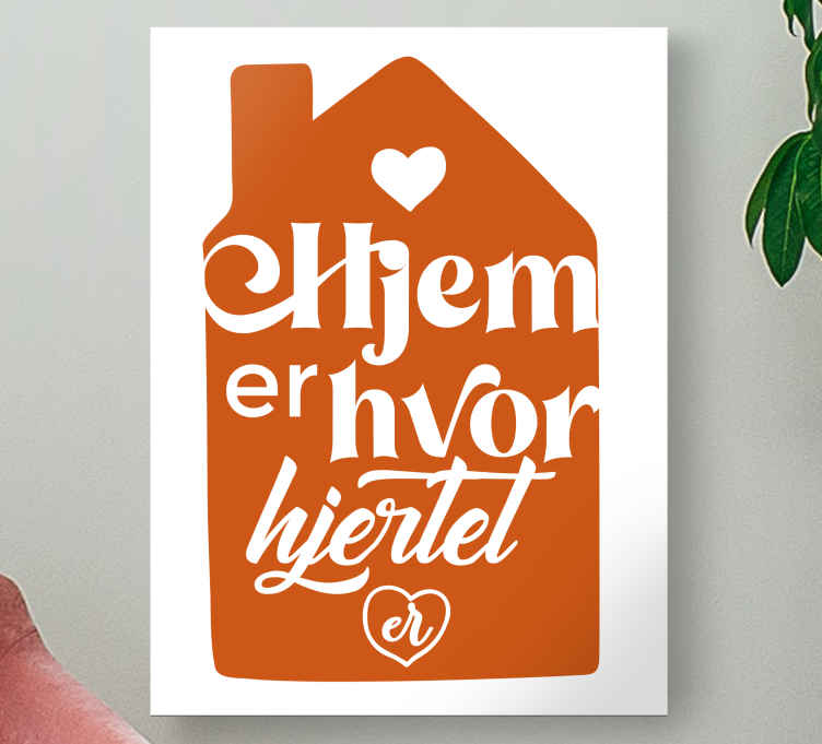 Hjemme er der hjertet er lerretsbilde motivasjon - Tenstickers