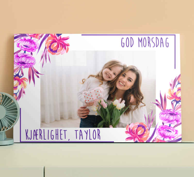 Tilpasset bilde med tekst Lerretsbilde morsdag - Tenstickers