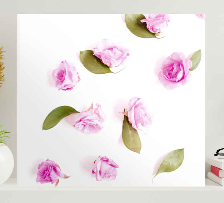 Delicate Pink Roses Flowers  canvas - TenStickers