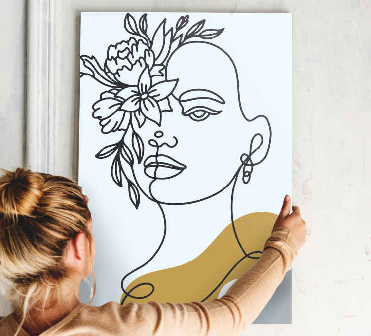 Femme Fleur Fille Floral Cheveux Peinture par numéros Toile Wall Art Peinture À faire soi-même