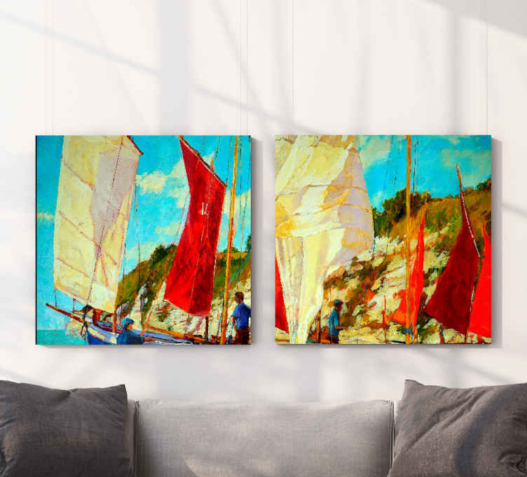 Cuadro paisajes barcos de vela en el mar - TenVinilo
