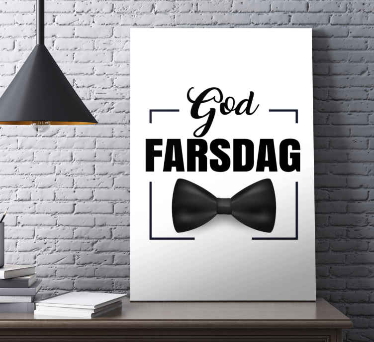 Svart slips med ramme Lerretsbilde farsdag - Tenstickers