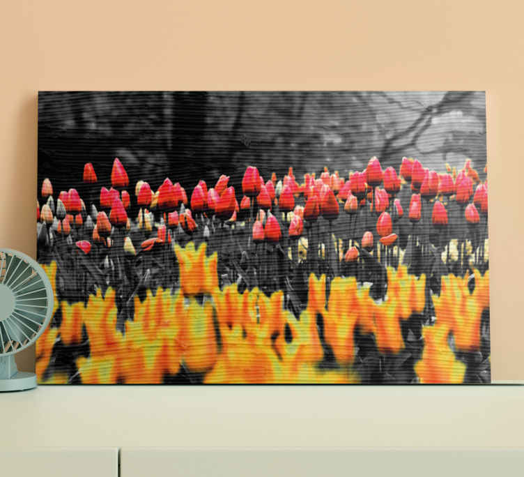 Flowers canvas colorful tulip garden - TenStickers