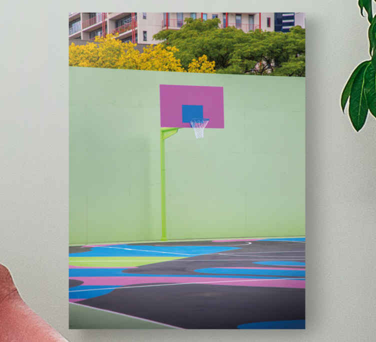 Quadro para lar Meia quadra de basquete - TenStickers