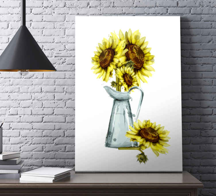 Cuadro de flores Maceta de girasoles - TenVinilo