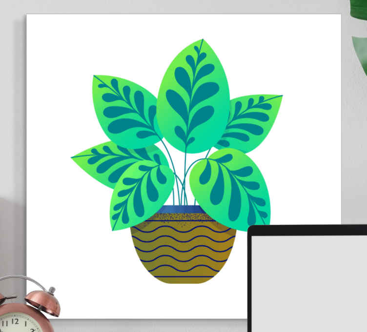 Lush Green Foliage Flowers  canvas - TenStickers