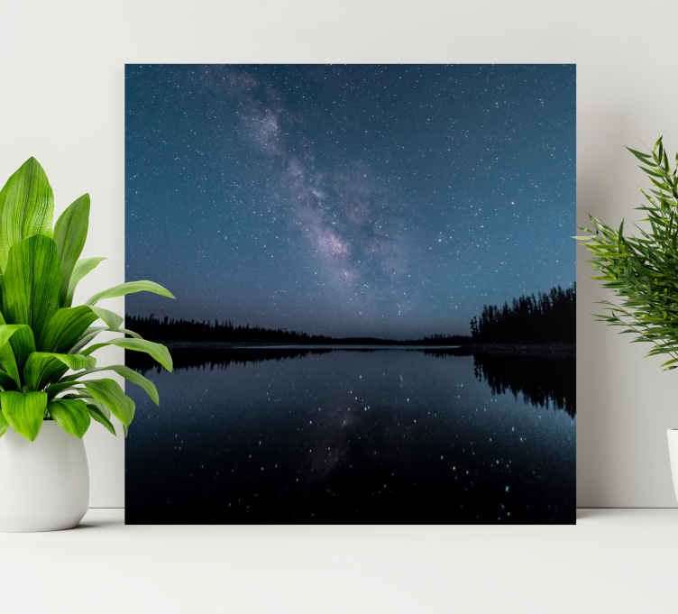 Yön järvi canvas taulu maisema - Tenstickers