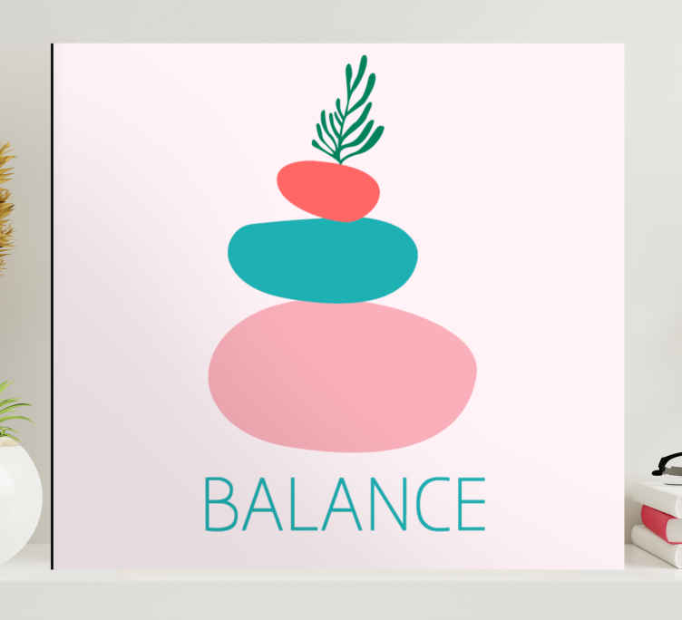 Ornamental canvas print balanced stone stack - TenStickers