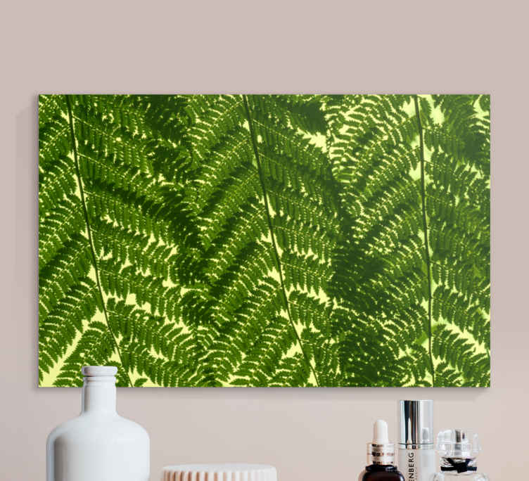 Flowers canvas fern leaves arrangement - TenStickers