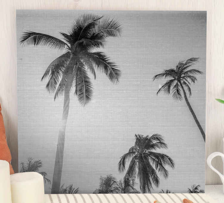 Tropical Palm Silhouettes landscape canvas - TenStickers