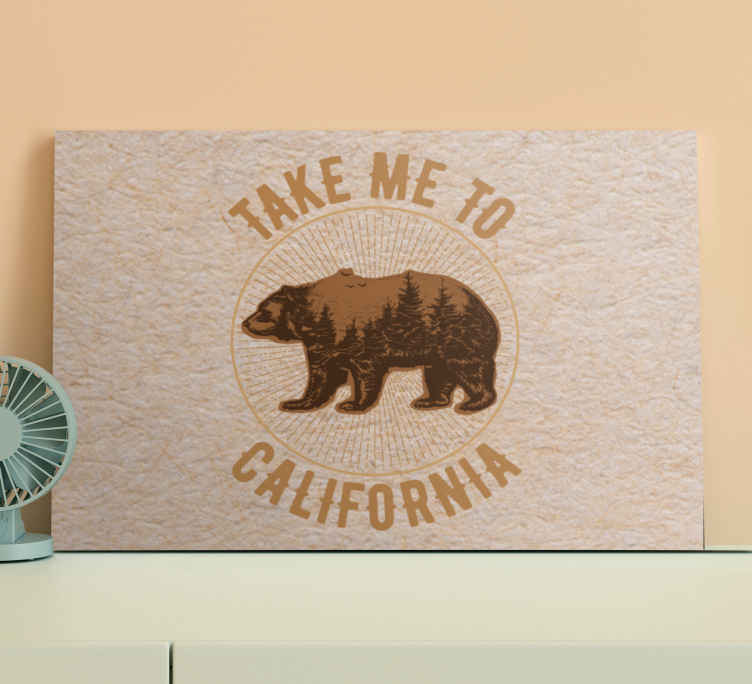 Animal canvas wall art california bear design - TenStickers
