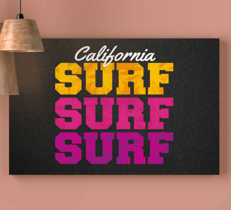Quadro decorativo para sala California surf produtocolorido - TenStickers