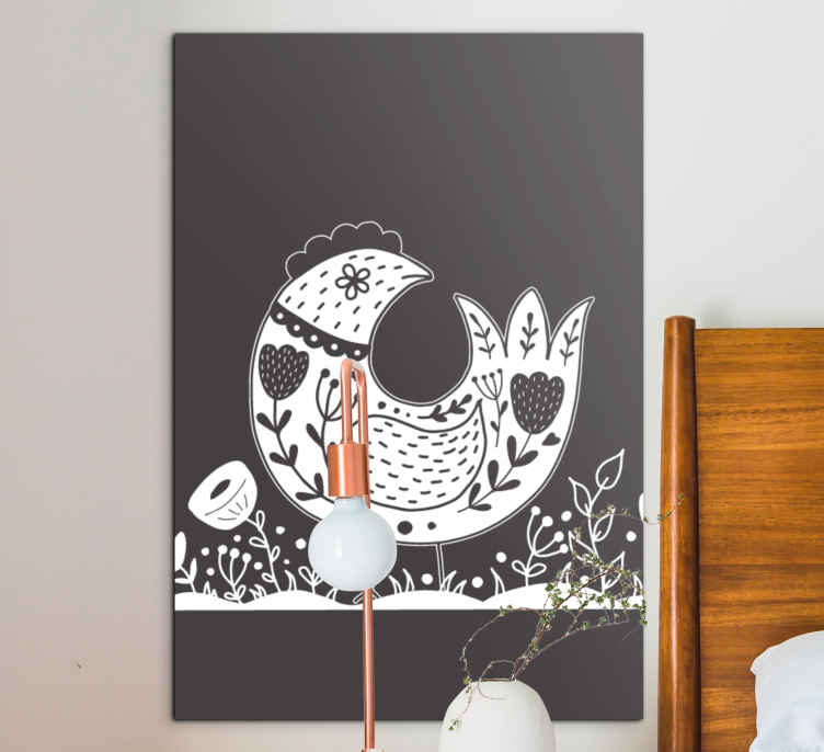Cuadro de flores Pollos orgullosos con esmalte - TenVinilo