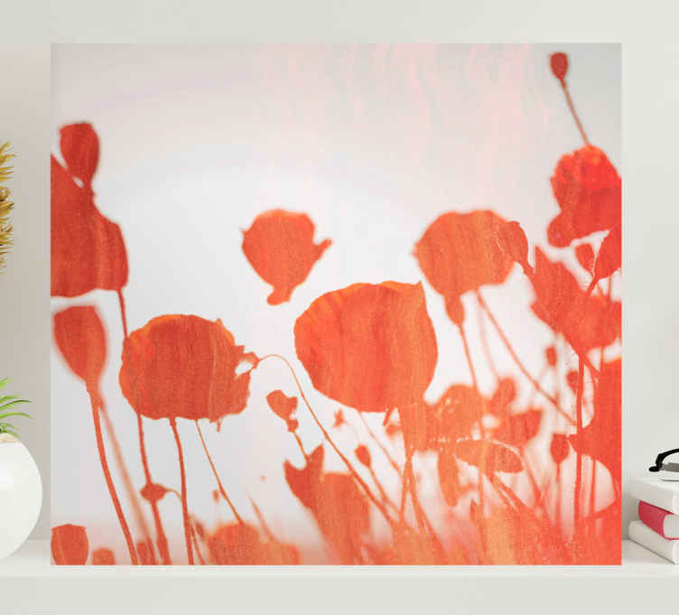 Warm tone Polish poppies flower canvas - TenStickers