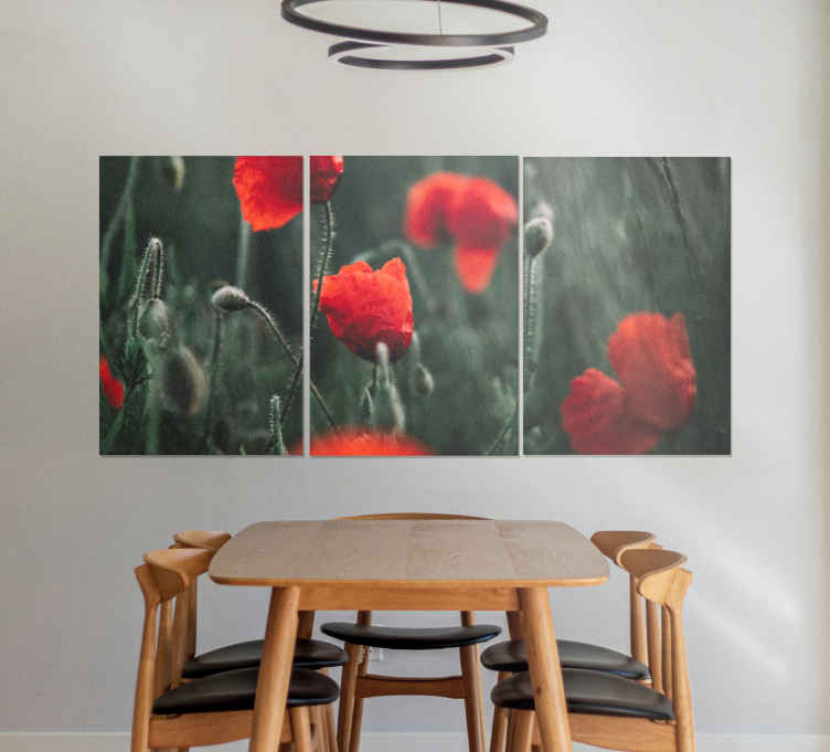 Flowers canvas vivid poppy blooms - TenStickers