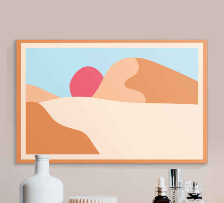 Quadro de figuras geométricas Montanha e sol arte abstrata - TenStickers