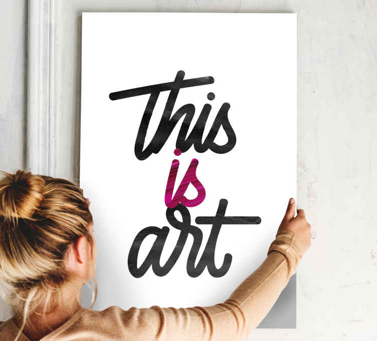 This is art pink and black colours canvas art - TenStickers