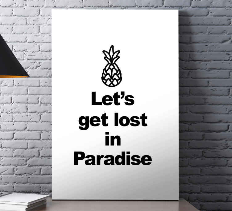 Pineapple adventure saying quote canvas - TenStickers