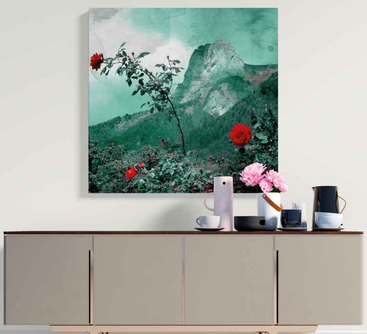 Cuadro paisajes rosa de montaña - TenVinilo