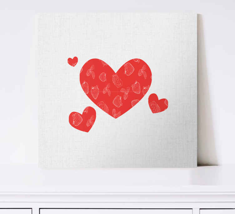 Heart Pattern On White Background canvas print - TenStickers