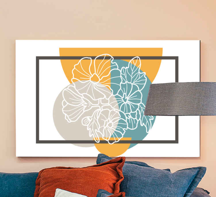 Cuadro de flores ilustración de contorno botánico - TenVinilo