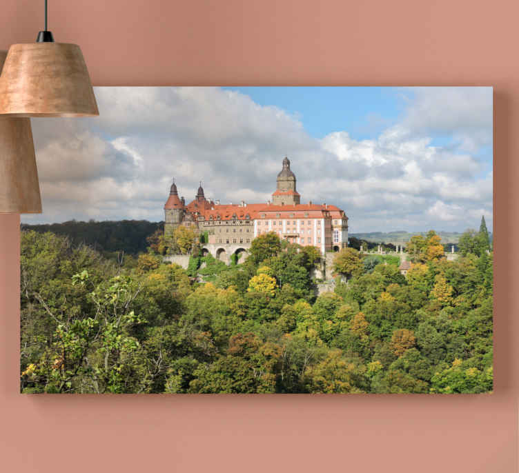 Majesteettinen linna puolassa canvas taulu maisema - Tenstickers