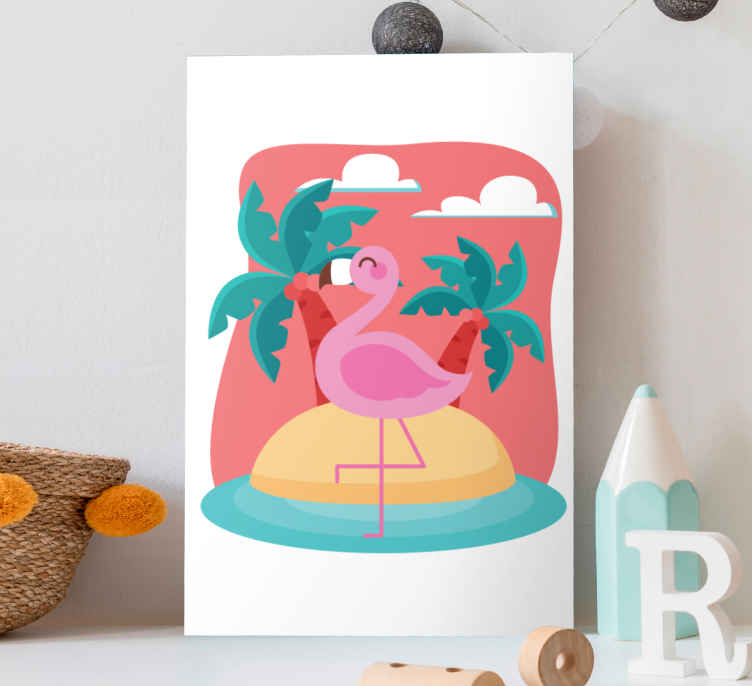 Pink Flamingo Framed On Canvas by Stanley Print House Print