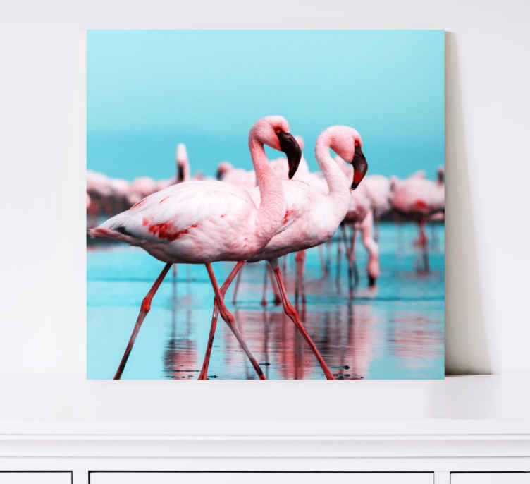 Tableau oiseaux flamants roses majestueux - TenStickers