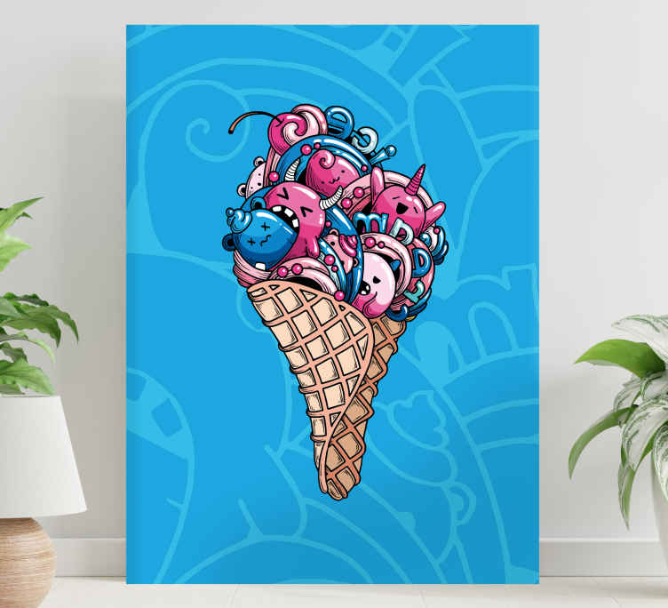 Nice Ice cream graffiti modern art prints on canvas TenStickers