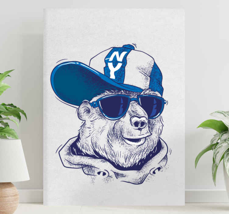 Wandbilder modern Blauer bär cartoon-graffiti - TenStickers