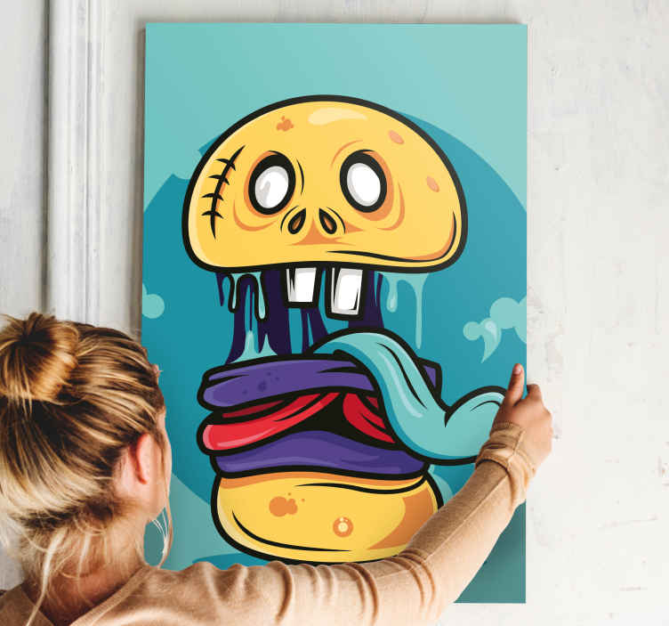 Cuadro moderno Dibujos animados de hamburguesa zombie - TenVinilo