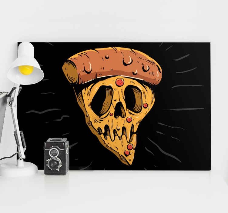 Tableau texte tranche de pizza en forme de crâne - TenStickers
