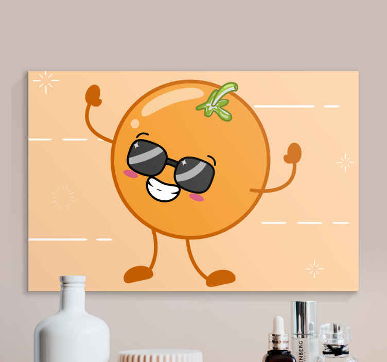 Cuadro bodegones figura naranja alegre - TenVinilo