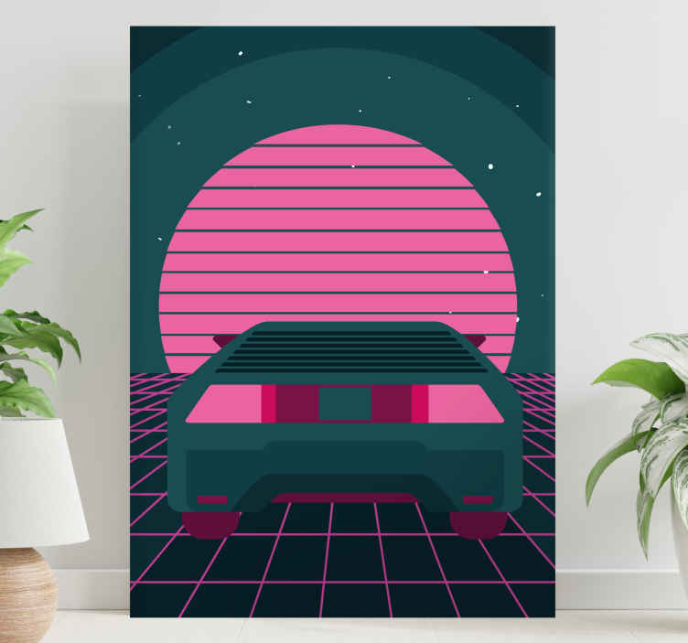Slika na platnu moderna scena retro automobila - TenStickers