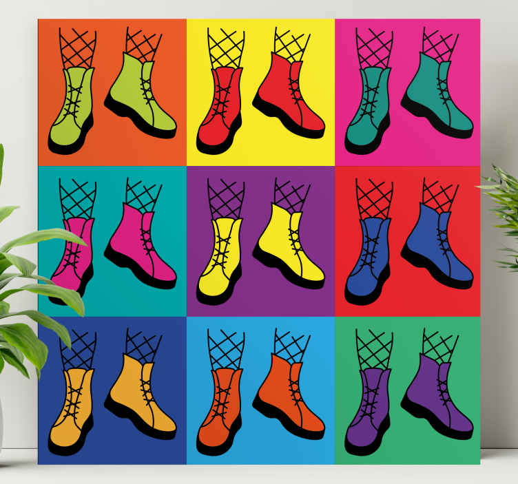Quote canvas colorful lace-up boots - TenStickers