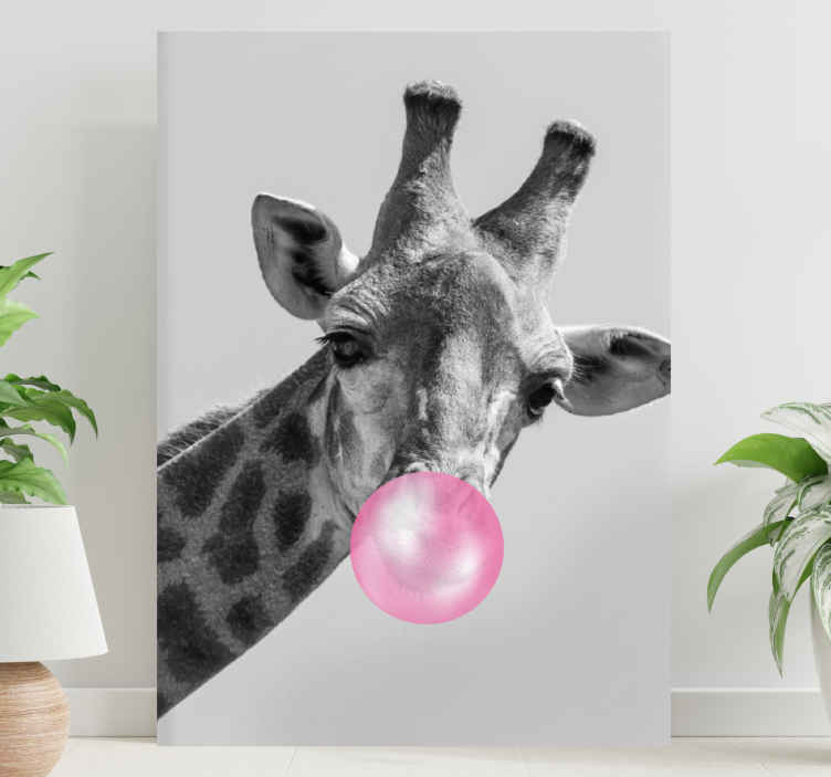 Smile art design cute giraf moderne på lærred - TenStickers