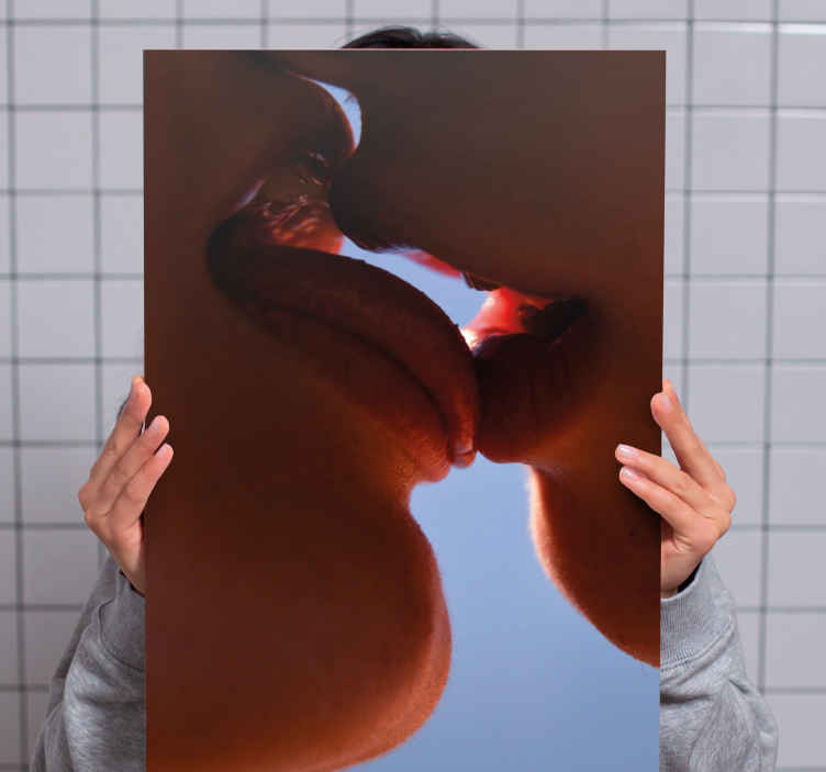 Cuadro 3d Beso opuesto - TenVinilo