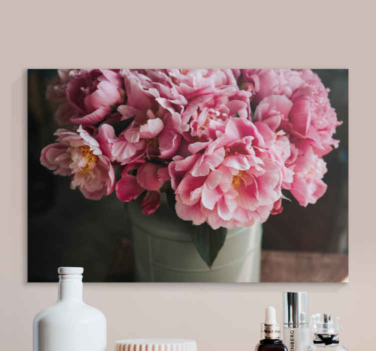 Cuadro 3d Ramo de flores rosadas - TenVinilo