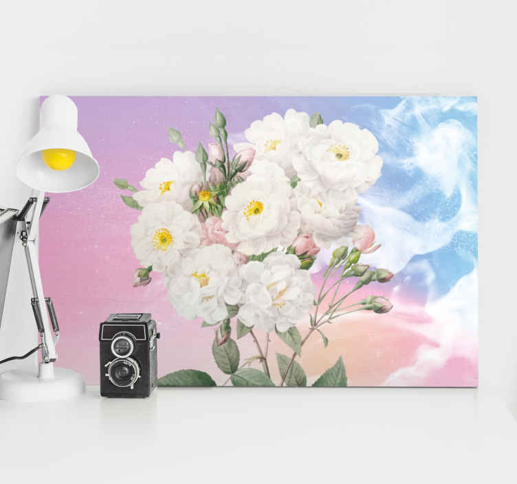 Quadro 3D Paisagem de flores pintadas - TenStickers