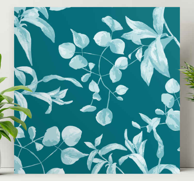 Blue watercolor design flower canvas TenStickers