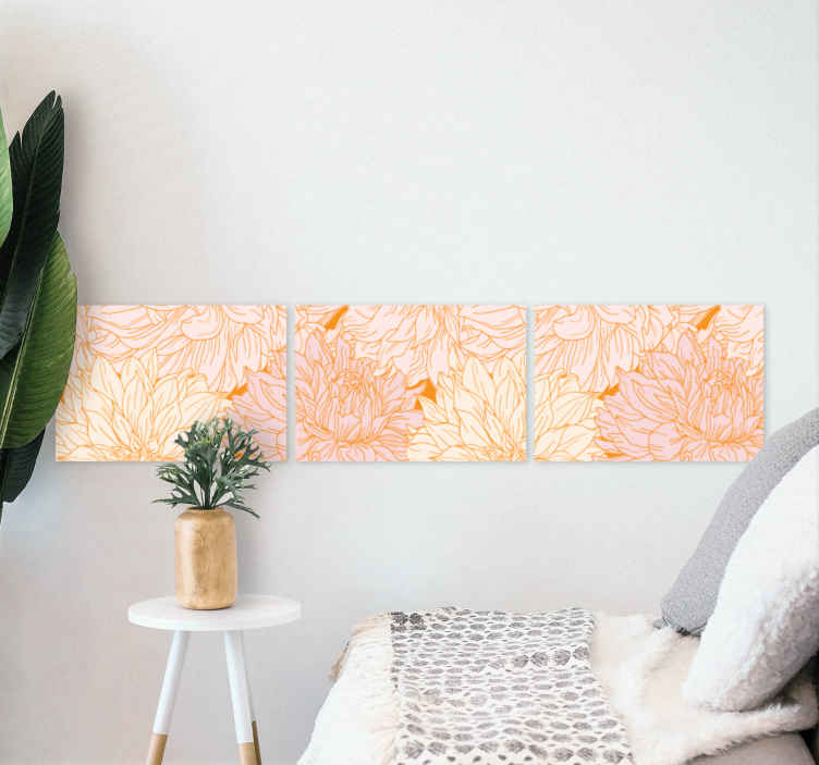 Quadro fiori Un sacco di dalie bianche texture