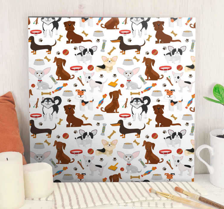 Tableau chiens duo de chiots espiègles - TenStickers