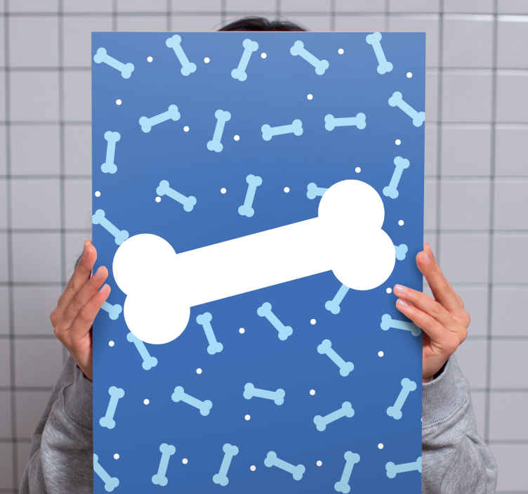 Blue and white dog canvas prints TenStickers