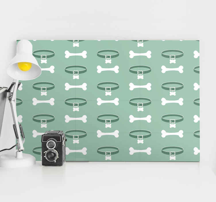 Tableau chiens motif os et collier - TenStickers