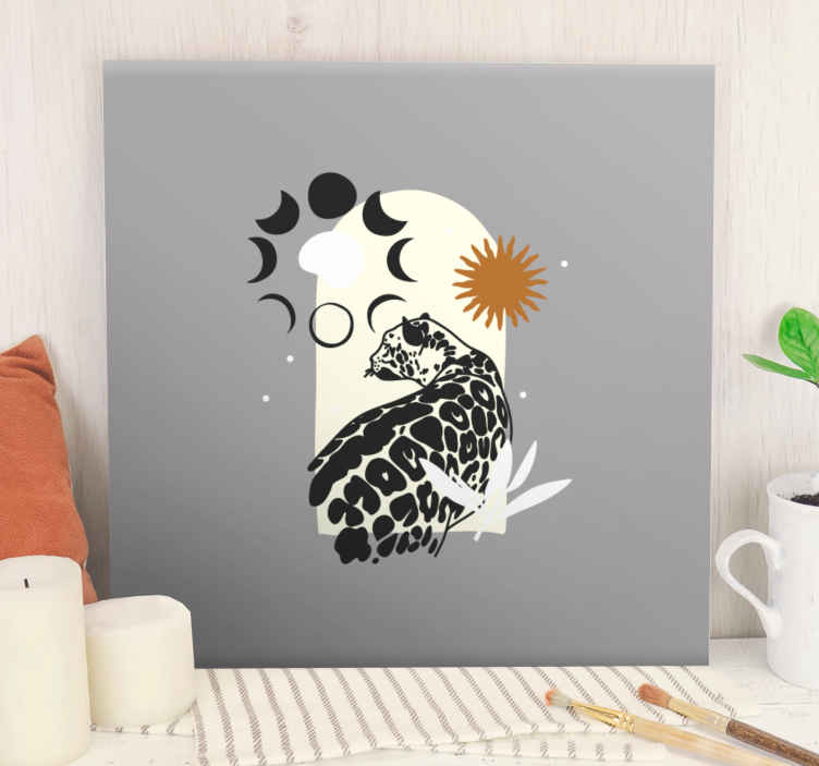 Quadro de elefantes jaguar e elementos celestiais - TenStickers