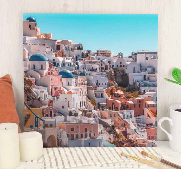 Santorini vara noapte cer vedere pânză - TenStickers