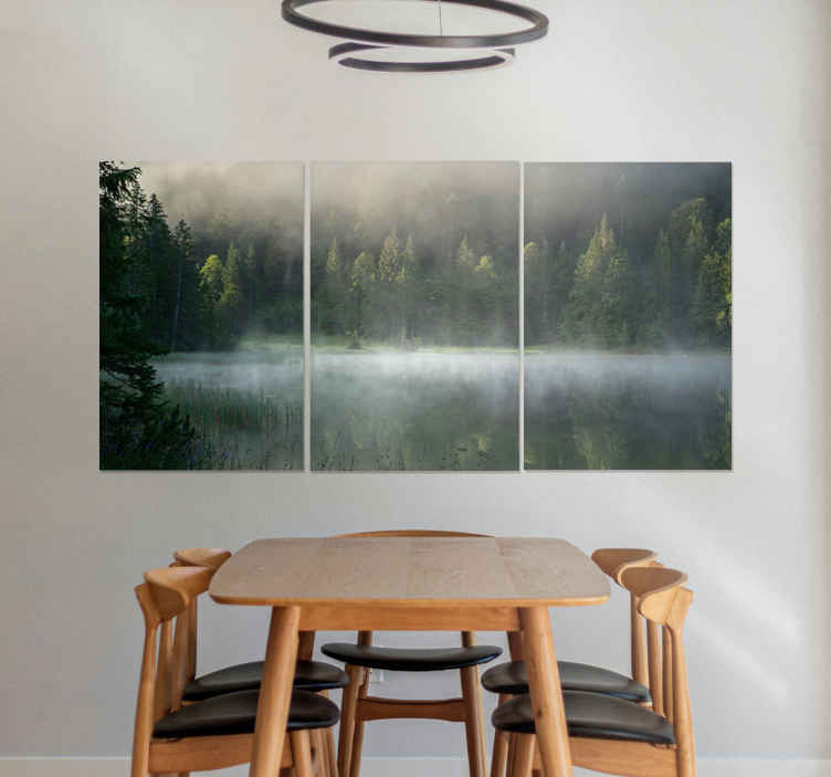 Quadro paesaggio Alba grigia e nebbiosa