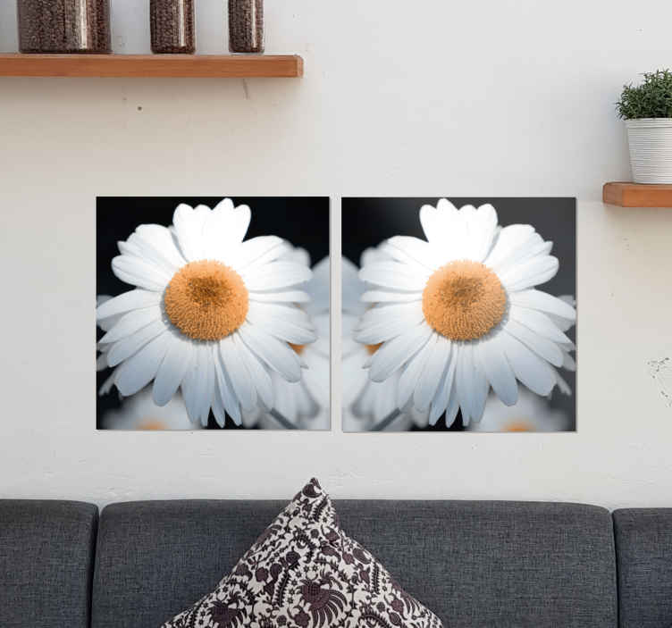 Quadro in 3D Fiori bianchi che sembrano opposti