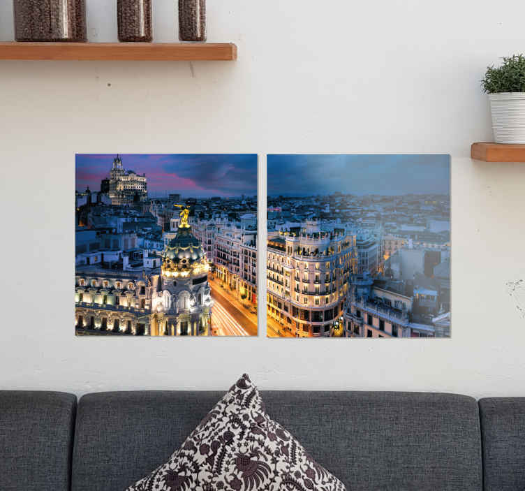 Quadro in 3D Gran via viste la sera